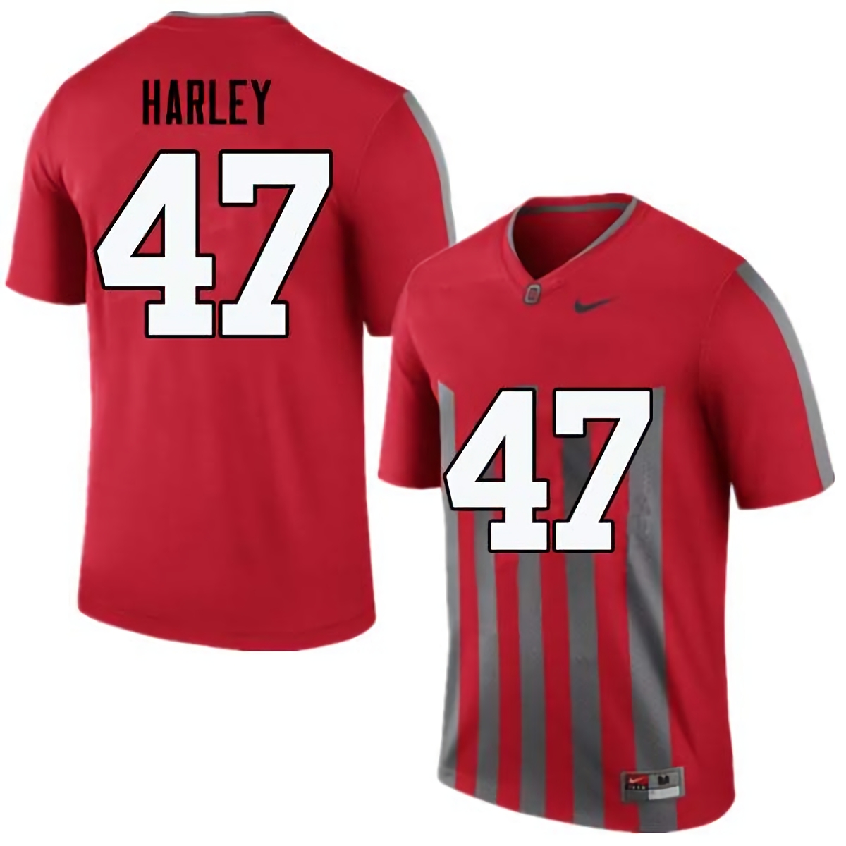 Chic Harley Ohio State Buckeyes Men's NCAA #47 Nike Throwback Red College Stitched Football Jersey GND7756AW